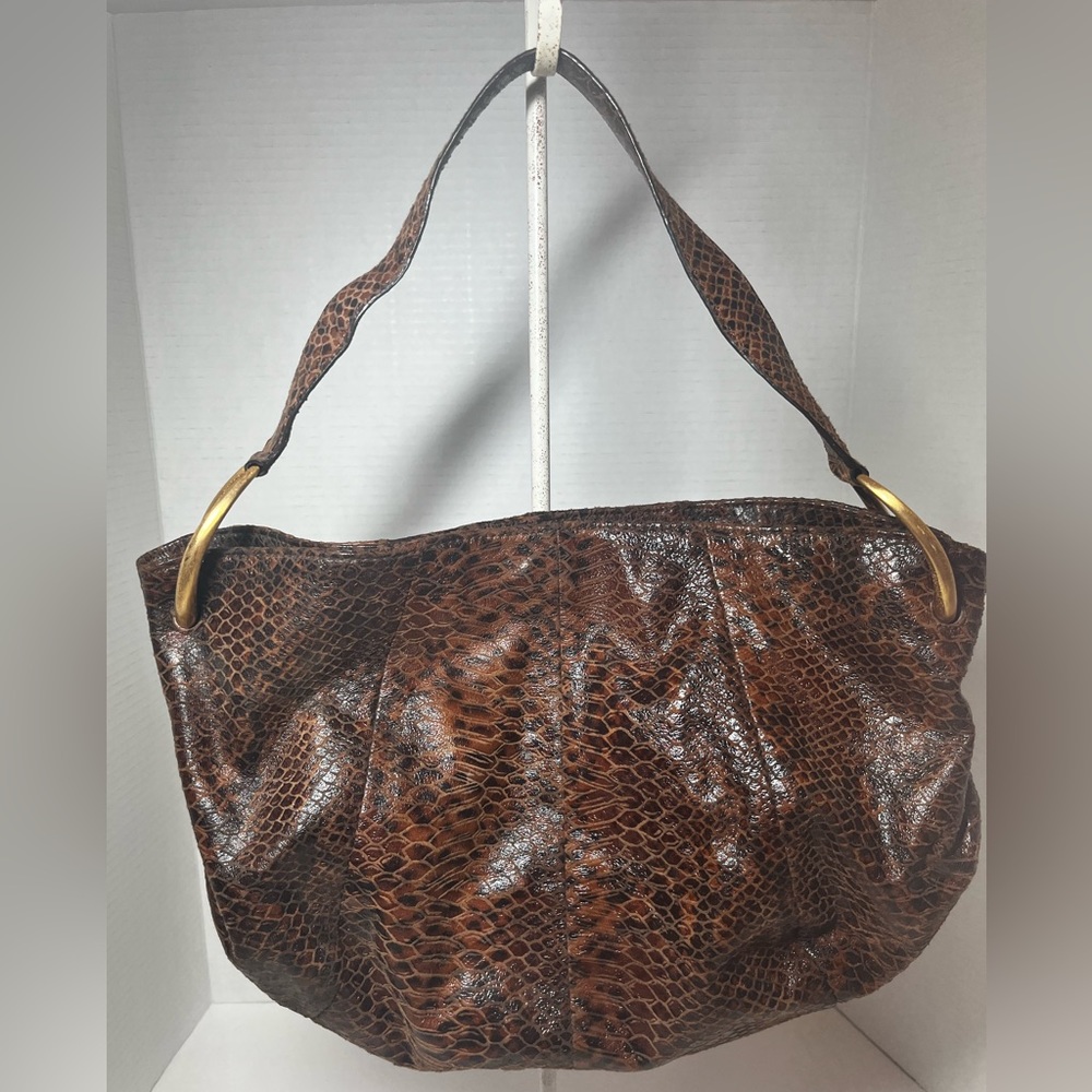 ANTONIO MELANI Brown Snakeskin Hobo Bag